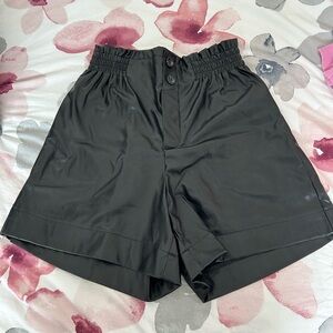 Faux leather shorts